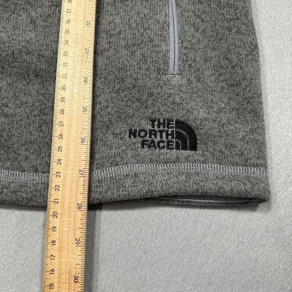 North Face Fleece Vest Mens Large Grey Full Zip Embroidered Chest Logo - Picture 6 of 10